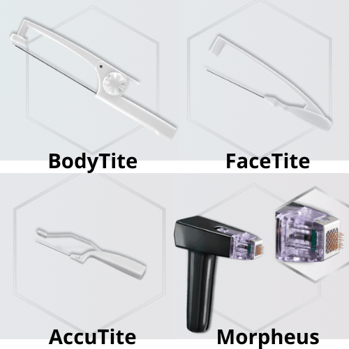 A plataforma Bodytite possui diferentes ponteiras.