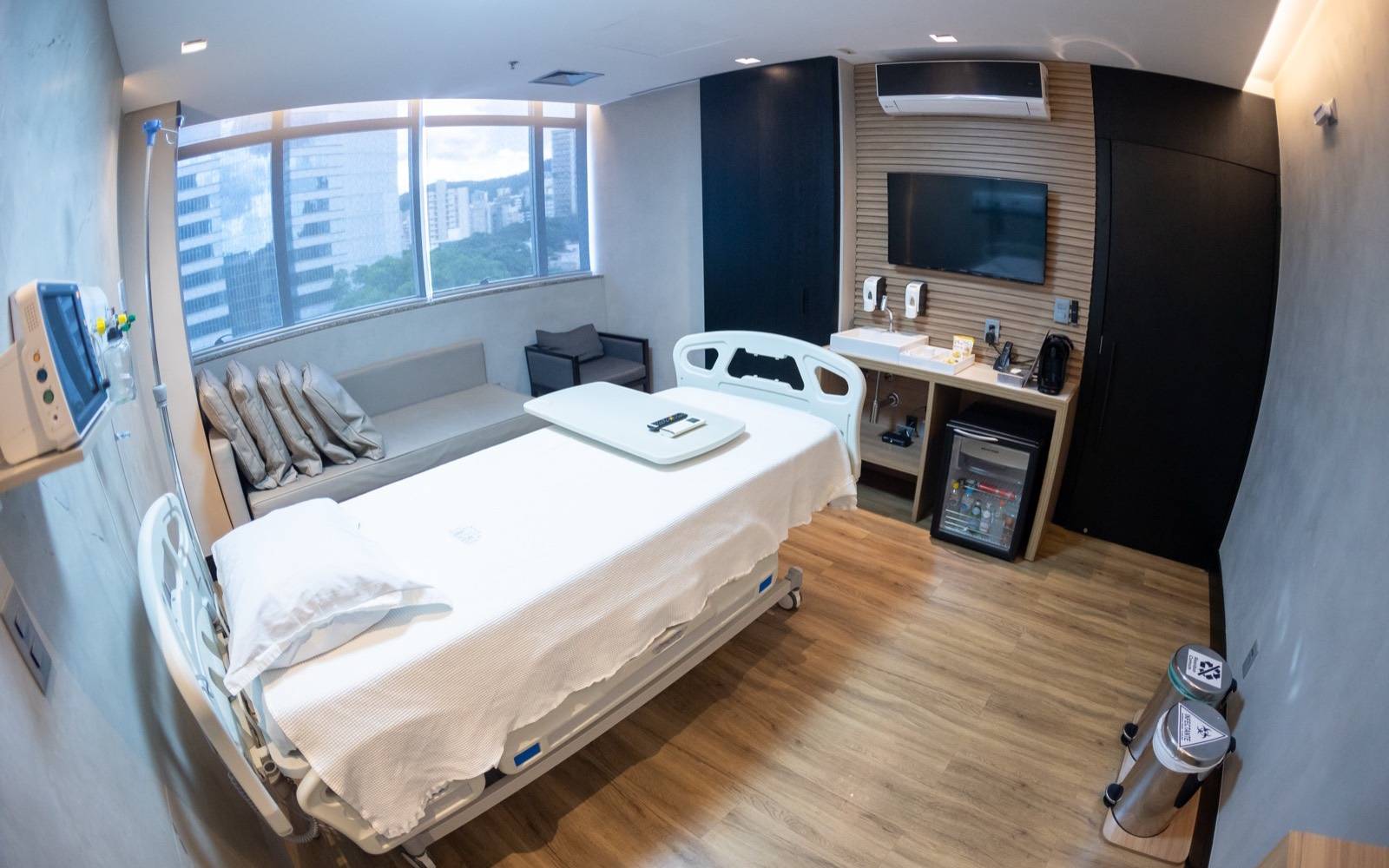 Apartamento de internação do Premier Hospital Dia